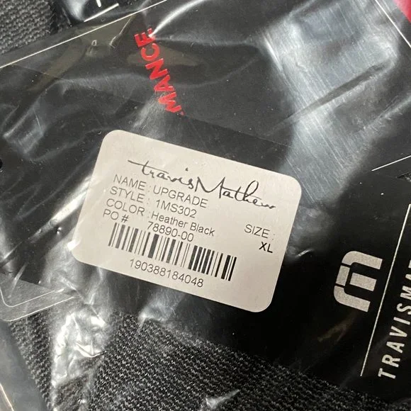 Travis Mathew Men's Golf Polo UPGRADE Heather Black - Picture 5 of 5